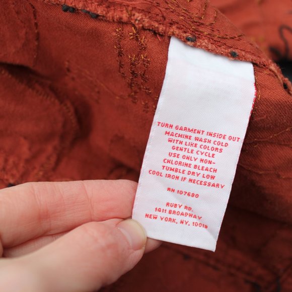 Ruby Rd. Burnt Orange Abstract Embroidered Jacket - Picture 15 of 15